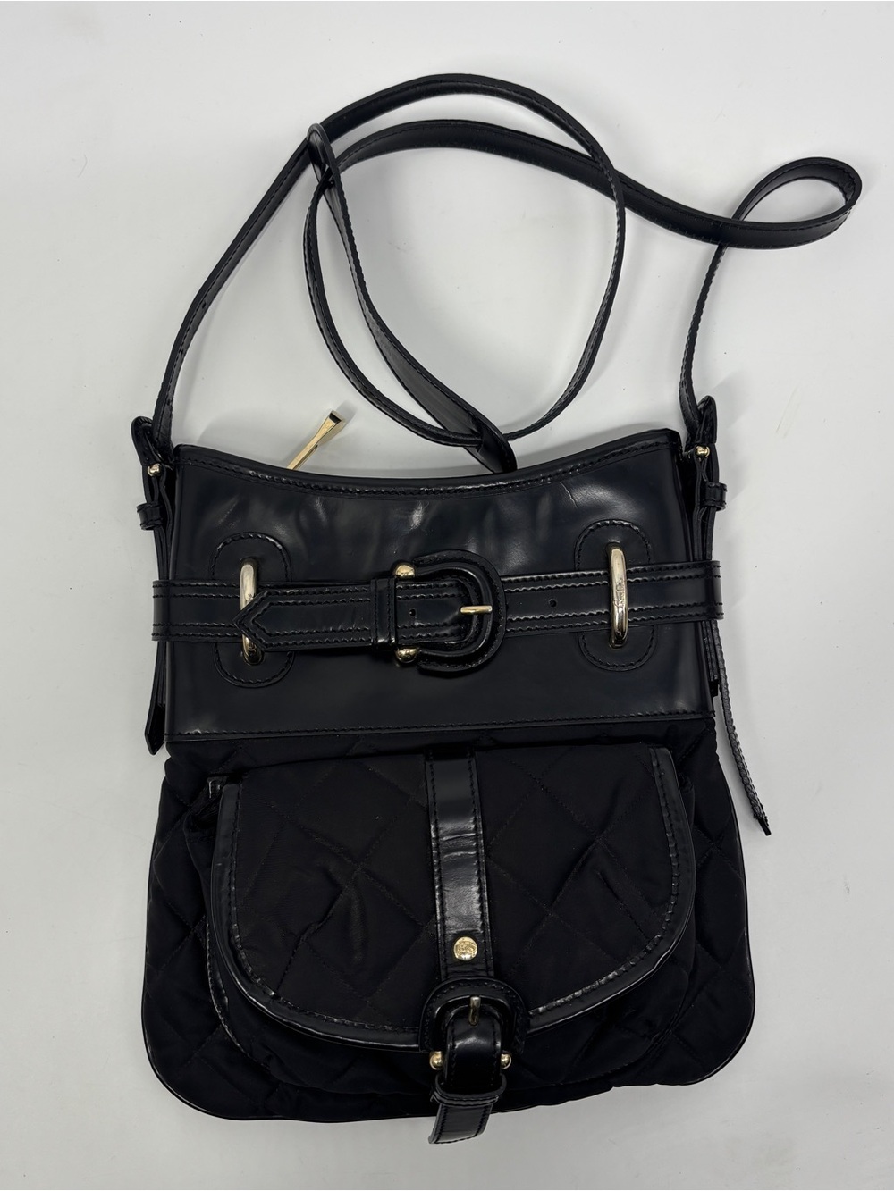 Burberry Black Nylon Buckle Crossbody Bag